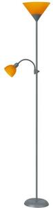 Action | Stylová stojací lampa se stříbrnou kovovou základnou s extravagantními oranžovými difuzory - r-4026