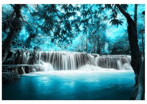 Fototapeta Vodopád v modré džungli Materiál: Vliesová, Rozměry: 368 x 248 cm