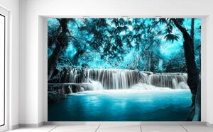 Fototapeta Vodopád v modré džungli Materiál: Vliesová, Velikost: 200 x 135 cm