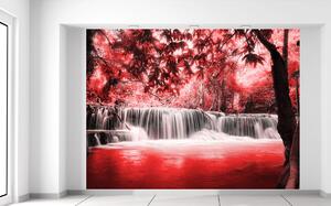 Fototapeta Vodopád v červené džungli Materiál: Samolepící, Velikost: 200 x 150 cm