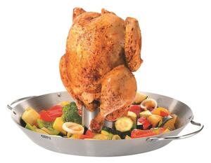 Vertikální roaster na kuře a wok 2v1 nerezový BBQ - GEFU