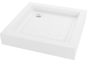 Mexen RIO - Čtvercová sprchová vanička 70x70x14 cm + chromový sifon, bílá, 45107070