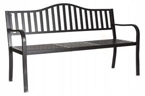 Lavička s opěradlem, kovová, 150 x 60 cm