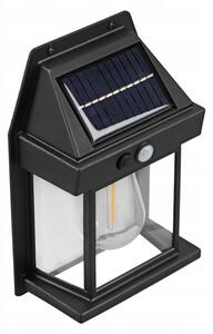 LED Solární nástěnné svítidlo se senzorem LED/3,7V 600 mAh IP44 černá