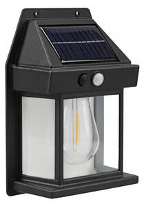 LED Solární nástěnné svítidlo se senzorem LED/3,7V 600 mAh IP44 černá