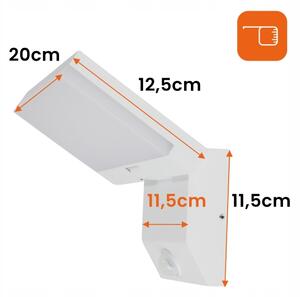 LED Venkovní nástěnné svítidlo se senzorem LED/18W/230V IP44 bílá
