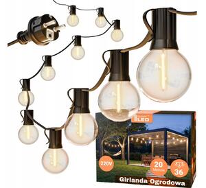 LED Venkovní dekorační řetěz 36xE12/1W/230V 22,35 m IP65 černá