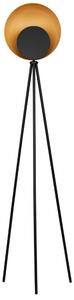Nova Luce Černo-zlatá kovová stojací LED lampa Kitro 151 cm