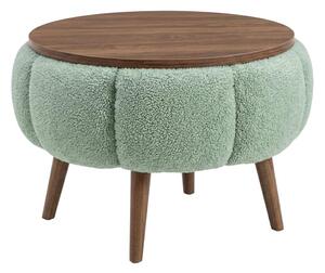Konferenční stolek FELPO pr. 45 cm zelená/ořech