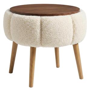 Konferenční stolek FELPO pr. 45 cm krémová/ořech