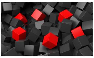 Fototapeta Černo - červené kostky Materiál: Latexová, Velikost: 200 x 150 cm