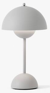 &Tradiční LED dobíjecí stolní lampa Flowerpot VP9 světle šedá matná
