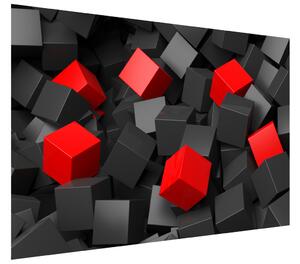 Fototapeta Černo - červené kostky Materiál: Latexová, Velikost: 200 x 150 cm