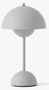 &Tradiční LED dobíjecí stolní lampa Flowerpot VP9 světle šedá matná