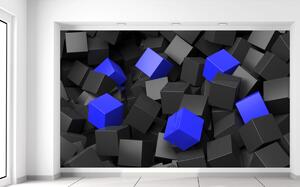Fototapeta Černo - modré kostky Materiál: Latexová, Velikost: 200 x 135 cm