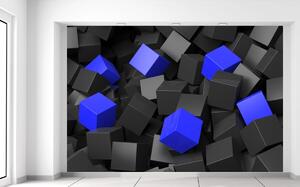 Fototapeta Černo - modré kostky Materiál: Vliesová, Rozměry: 200 x 135 cm