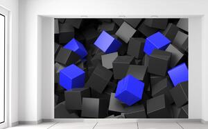 Fototapeta Černo - modré kostky Materiál: Vliesová, Velikost: 200 x 150 cm