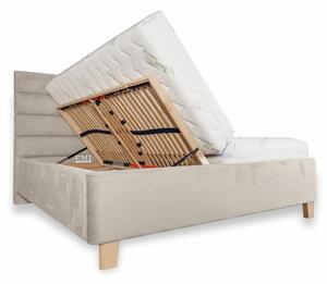 Čalouněná postel CALMIRA + lamelový rošt + matrace EMI