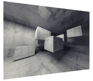 Fototapeta Šedé létající kamenné kostky Materiál: Samolepící, Rozměry: 268 x 240 cm