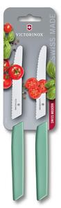 Sada 2 ks Nůž na rajčata SWISS MODERN 11 cm mátově zelený - Victorinox