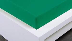 Jersey prostěradlo 90 × 200 cm Exclusive – tmavě zelené
