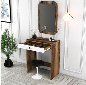 Toaletní stolek Logan (bílá + ořechové dřevo). 1088439