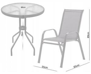 Chomik Zahradní sestava stolku a 2 židlí Diver, šedá