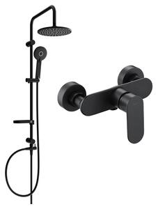 Mexen Carl sprchový set s dešťovou sprchou a sprchovou baterií Milo, černá, 71340240-70