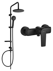 Mexen Carl sprchový set s dešťovou sprchou a sprchovou baterií Lynx, černá, 745940240-70