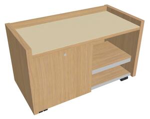 Mobilní kontejner Verno 100 x 50 cm se sklem, levý, dub světlý / vanilka