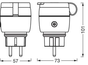 Osram - Chytrá venkovní zásuvka SMART+ SCHUKO 3680W/230V/16A IP44