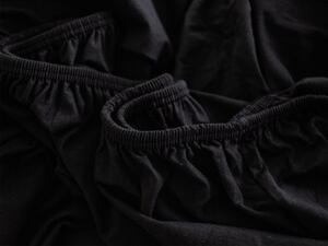 Jersey prostěradlo s lycrou Deluxe 90 × 200 cm – černé
