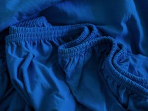 Jersey prostěradlo s lycrou Deluxe 90 × 200 cm – tmavě modré