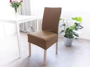 ERVI PLAS Napínací potah na židli s opěradlem – Lorenzo cappuccino 2 ks 44 × 44 cm • Opěradlo 44 × 65 cm