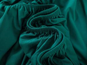 Jersey prostěradlo s lycrou Deluxe 90 × 200 cm – smaragdové
