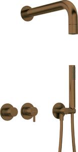 Concealed shower set with head - horizontal mixer