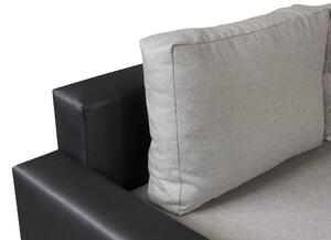Rohová sedací souprava ve tvaru U Banno (tmavě šedá + bílá) (P). 1030827