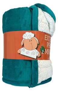 Velmi přijemná deka ovečka z mikrovlákna petrolejové/bílé barvy. Rozměr deky je 150x200 cm