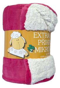 Velmi přijemná deka ovečka z mikrovlákna fuchsiové/bílé barvy. Rozměr deky je 150x200 cm