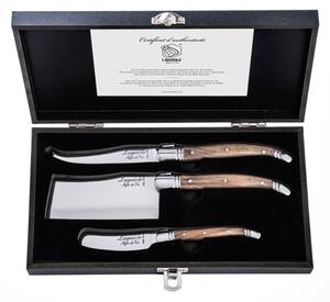 Sada nožů na sýr Laguiole LUXURY 3 ks olive - LAGUIOLE Style de Vie