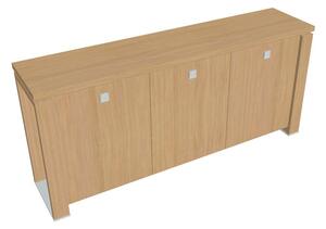 Nízká skříň Verno+ S 200 x 46 x 90 cm , dub světlý / černá