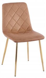 Furnitex Židle K6-FX (G) sametová látka cappuccino Riviera 24