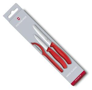 Sada kuchyňských nožů a škrabka červená SWISS CLASSIC - Victorinox