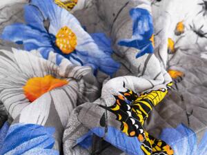 Přehoz na postel – Karla modrá/šedá 220 × 240 cm