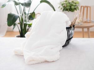 Beránková deka mikroplyš 150 × 200 cm – Laura bílá