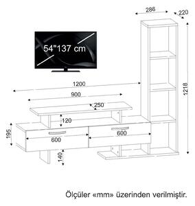 TV stolek/skříňka Milian (bílá + bordó). 1088487
