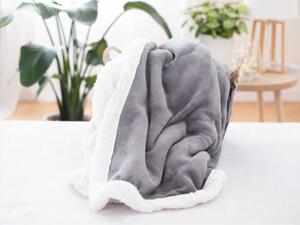 Beránková deka mikroplyš 150 × 200 cm – Laura tmavě šedá