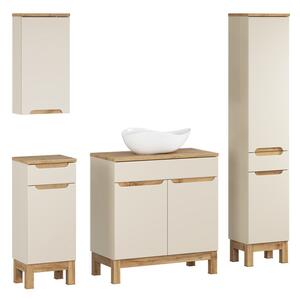 Comad Koupelnová sestava Bali Casad Cloud s deskou, umyvadlem a skříňkami 80 cm kašmírová/dub wotan
