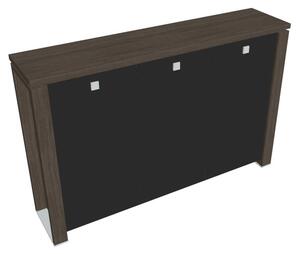 Střední skříň Verno+ 200 x 46 x 130 cm, skleněné dveře, dub antracit / černá