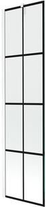 Mexen Next, vanová zástěna 1-křídlová 50 x 150 cm, fixní křídlo, 6 mm čiré sklo s černým vzorem, bílý profil, 895-050-000-00-77-20